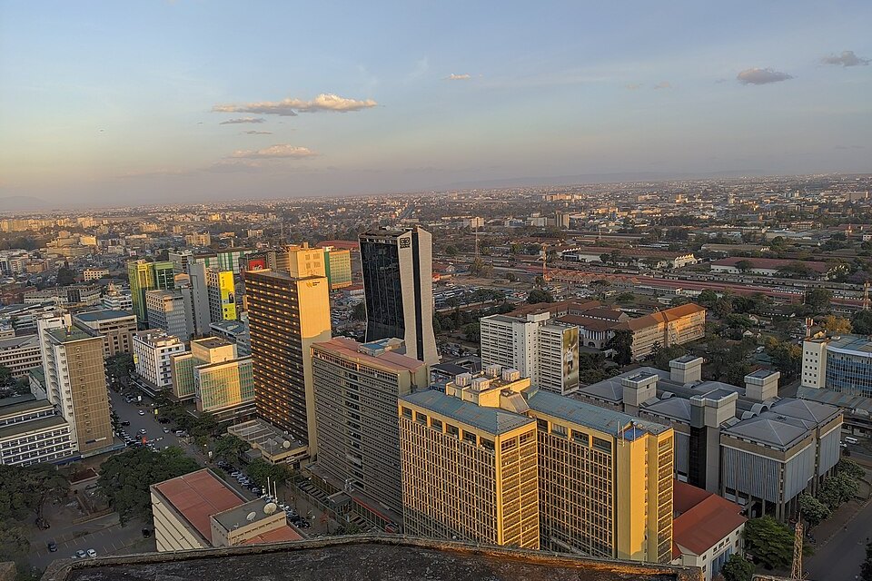 Nairobi skyline seen from the KICC rooftop