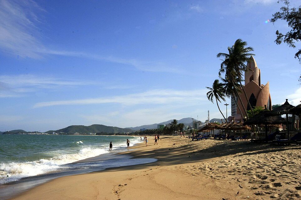 Nha Trang beach and coastal buildings
