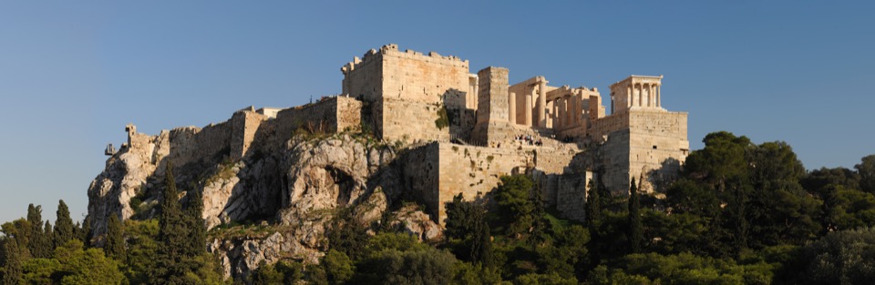 The Acropolis of Athens viewed from Areopagus hill.