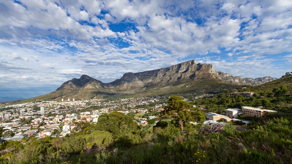 Table Mountain above Cape Town, viewed from Signal Hill.